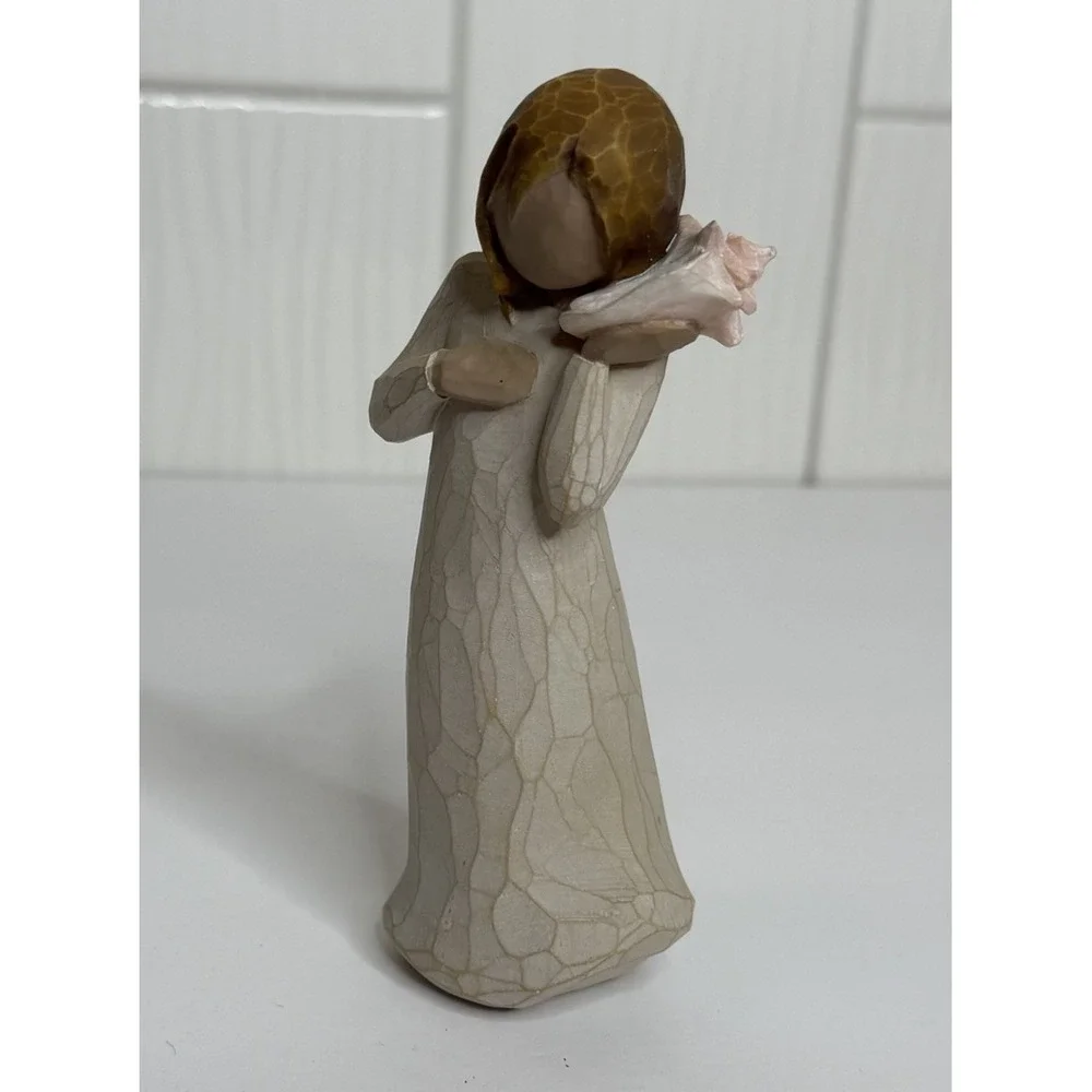 VTG Lot 4 Willow Tree Angel Figurine Demdaco Light, Happiness & Thinking Of You